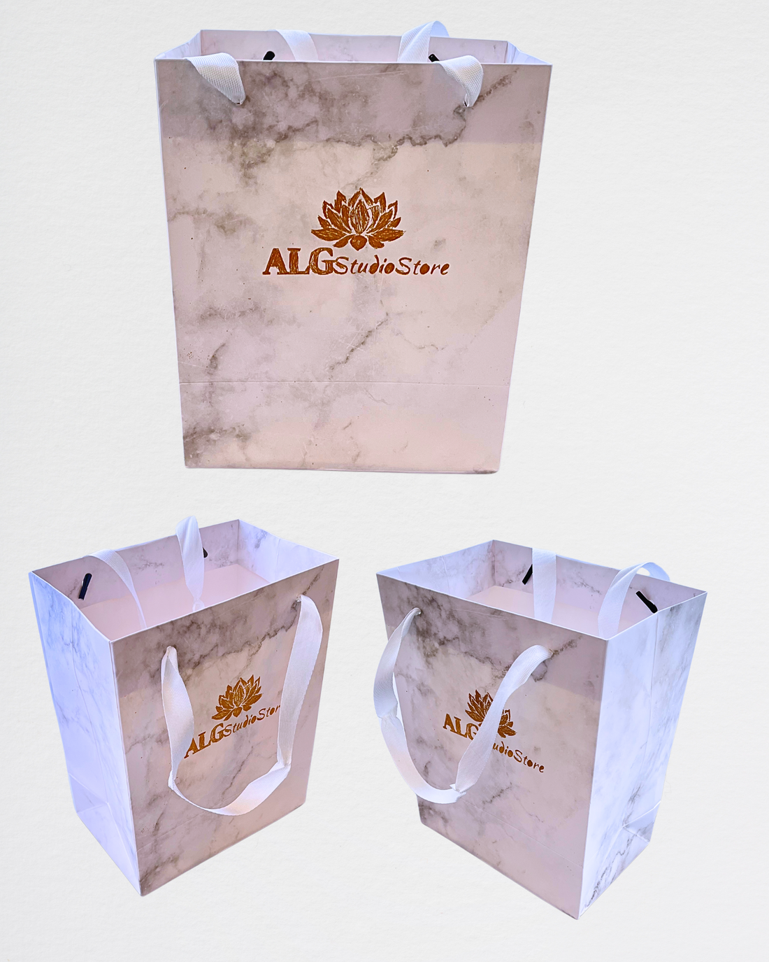Custom Luxury Marble Gift Bag with Name ā Elegant Personalized Party Favor