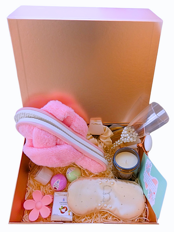 Luxurious Bridal Proposal Self-Care Gift Box β Champagne Glass, Candle, Slippers & More