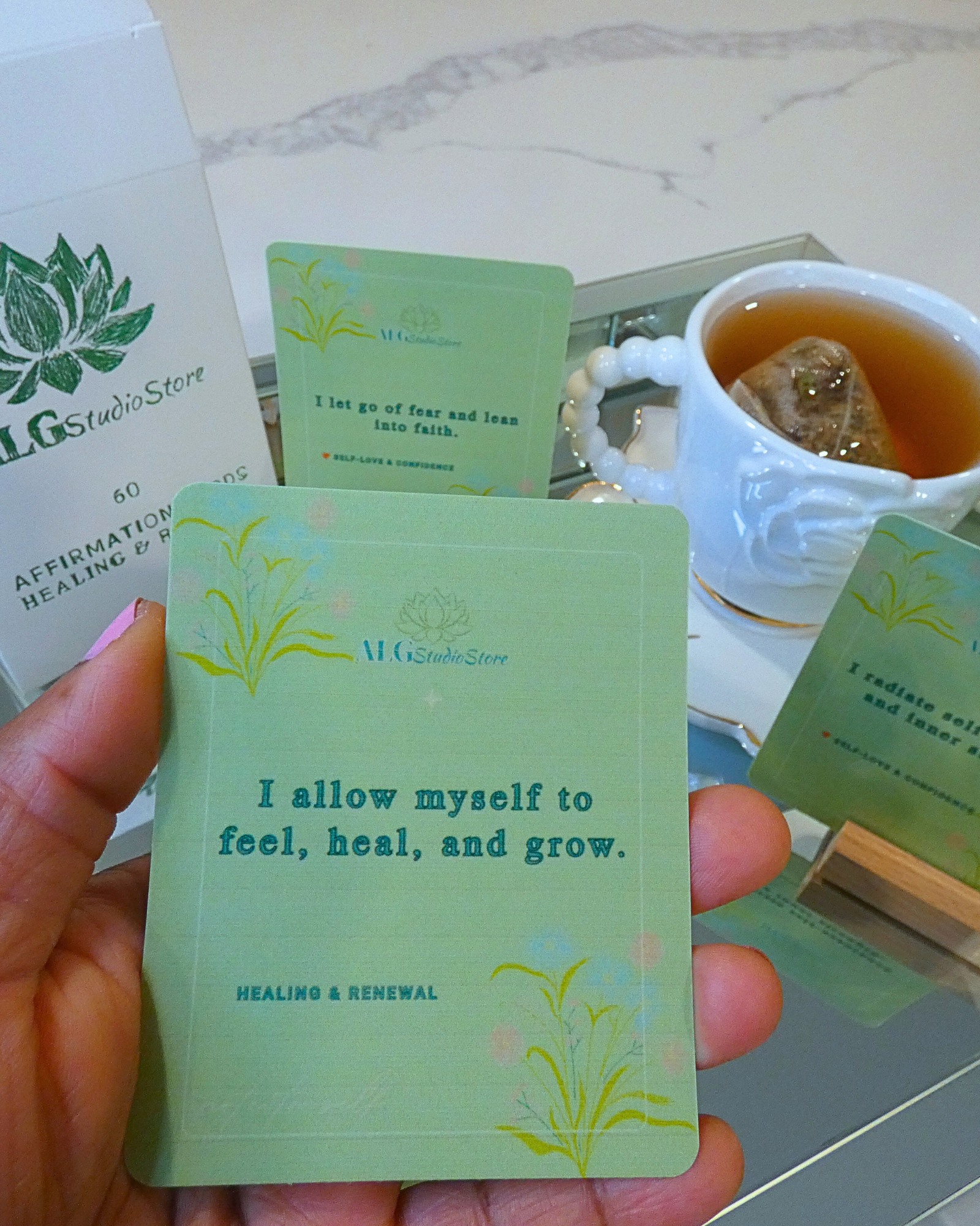 Self-Care Wellness Affirmation Cards | 60 Daily Quotes