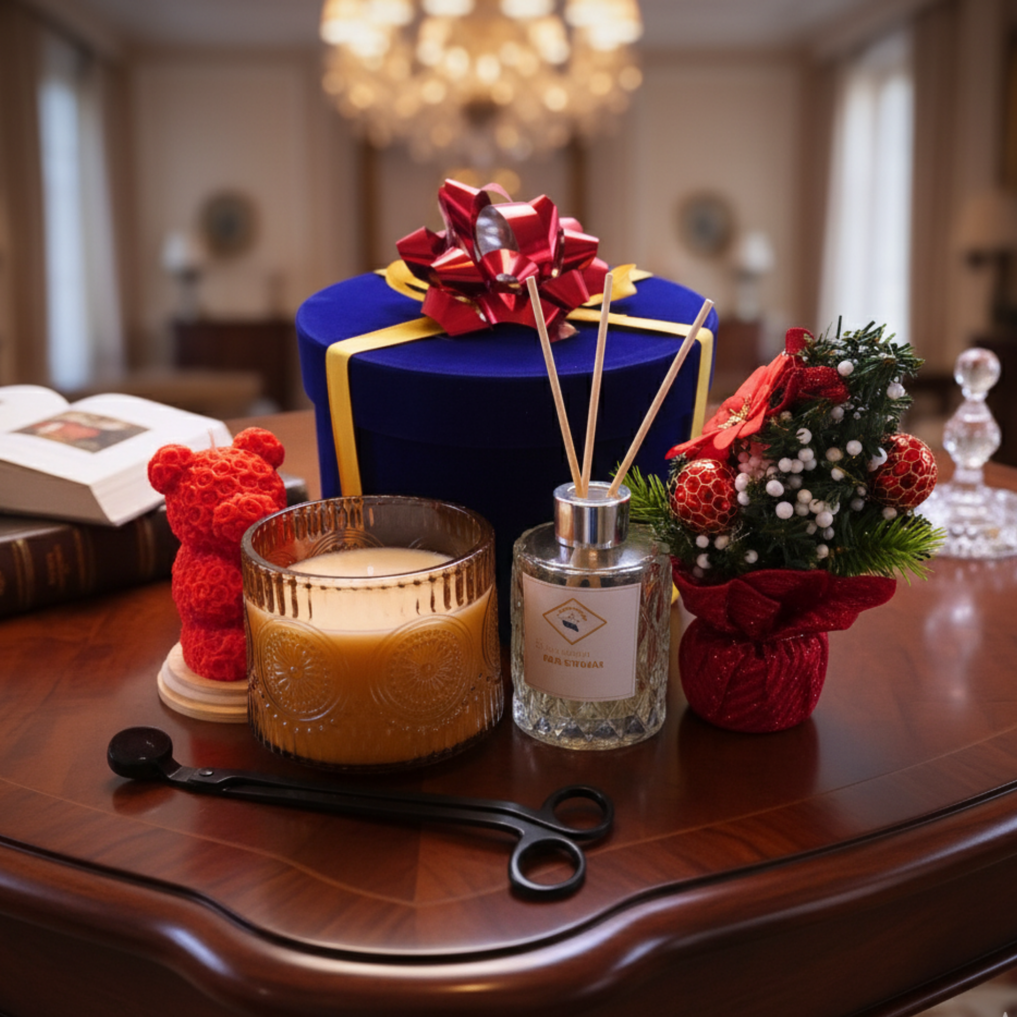 Premium Luxury Holiday Gift Set – Candles, Teddy & Tree